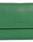SADDLER CLAIRE Long Leather Trifold Purse - 18 Card Slots, Dual Zip Pockets, and Note Sections - RFID Protected