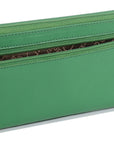 SADDLER CLAIRE Long Leather Trifold Purse - 18 Card Slots, Dual Zip Pockets, and Note Sections - RFID Protected