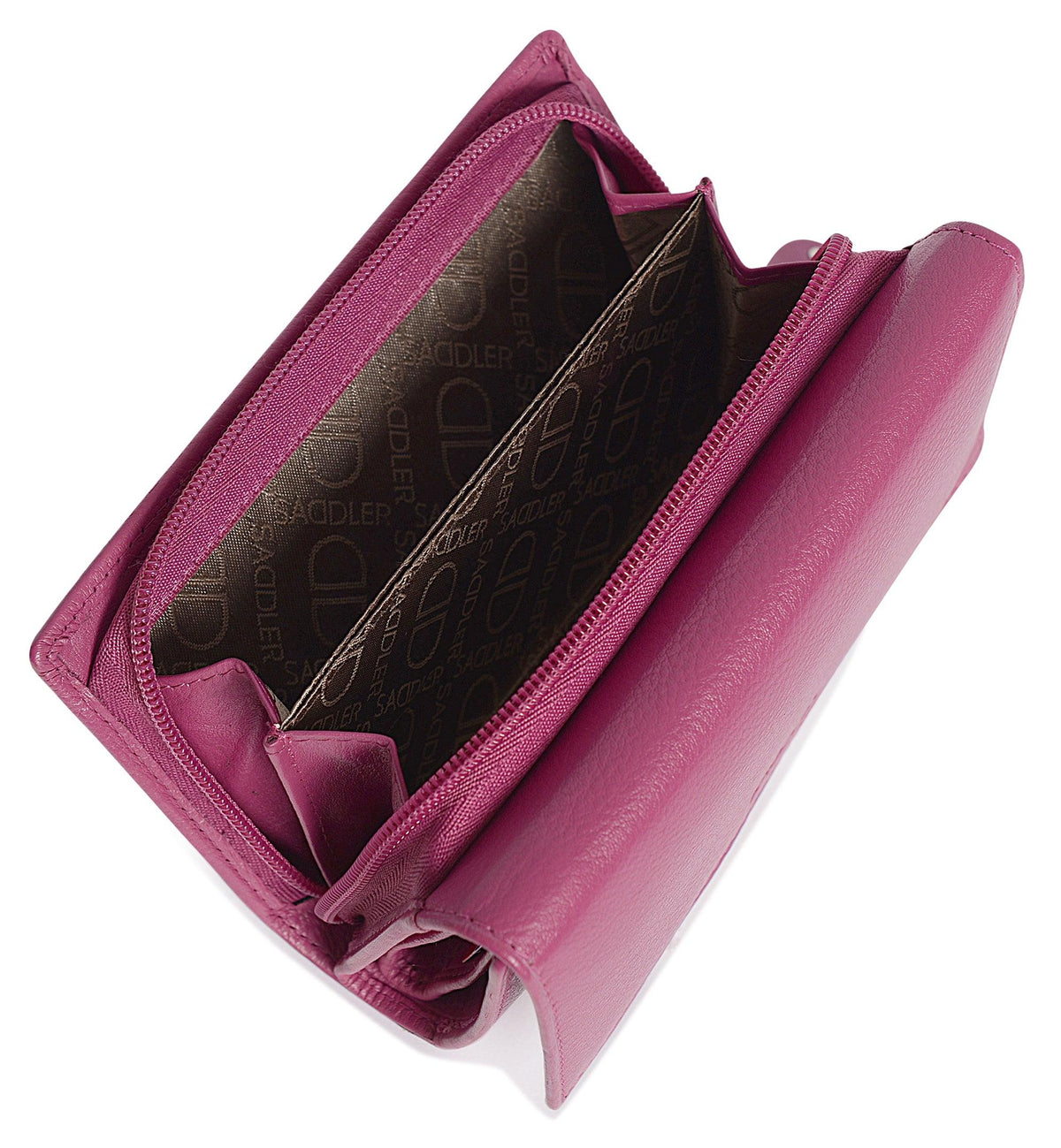 Compact Trifold Leather Purse "Eleanor" – Handmade by Saddler | RFID Protected &amp; Gift Boxed | 10 Card Slots &amp; Rear Zip Coin Pocket