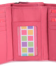 Compact Trifold Leather Purse "Eleanor" – Handmade by Saddler | RFID Protected & Gift Boxed | 10 Card Slots & Rear Zip Coin Pocket
