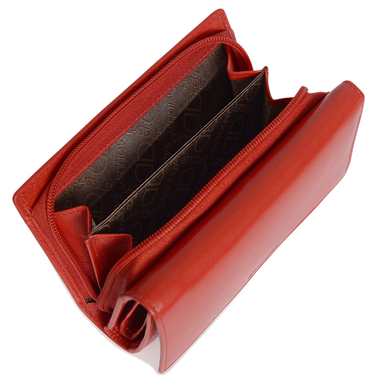 Compact Trifold Leather Purse "Eleanor" – Handmade by Saddler | RFID Protected &amp; Gift Boxed | 10 Card Slots &amp; Rear Zip Coin Pocket