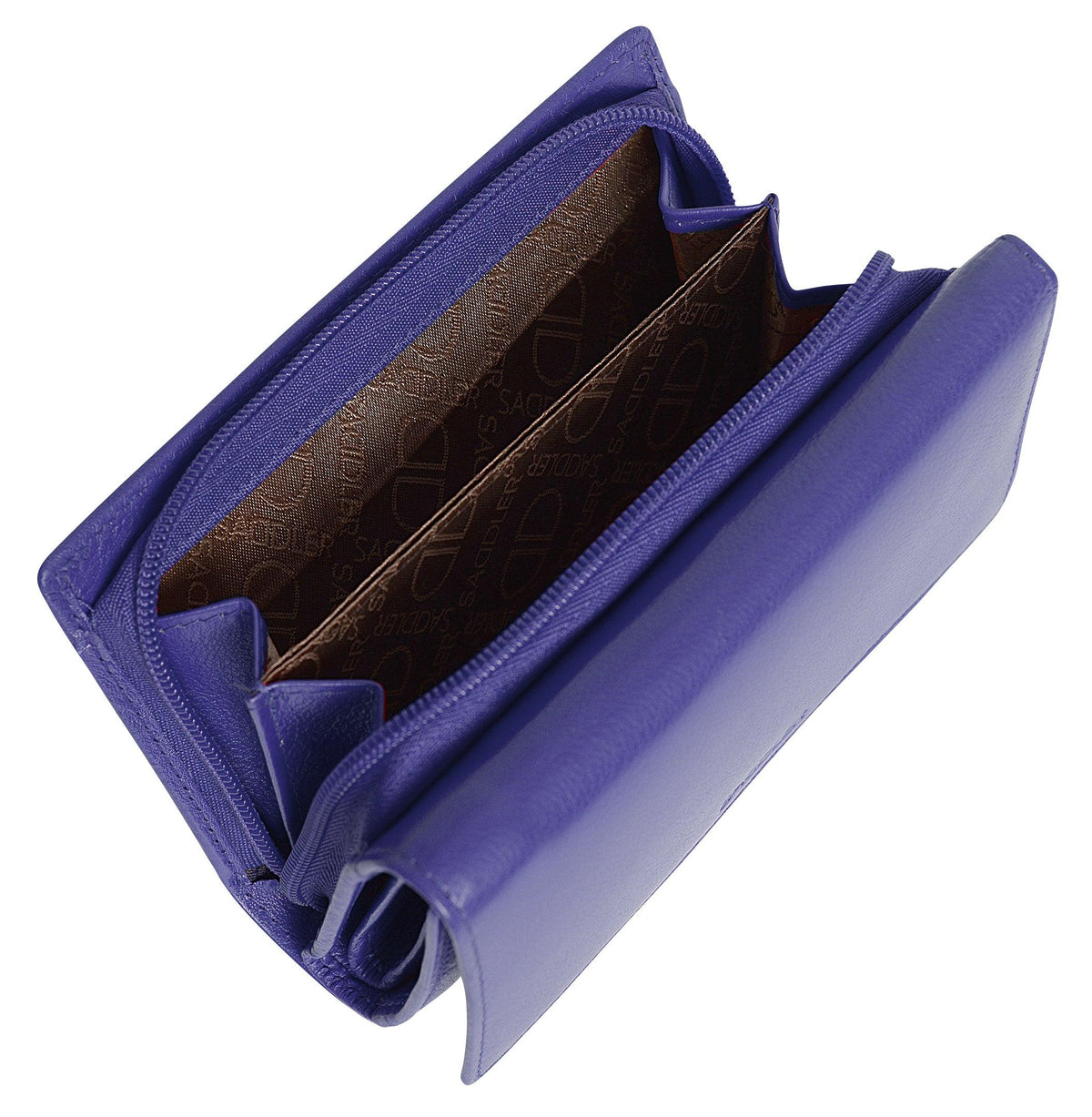 Compact Trifold Leather Purse "Eleanor" – Handmade by Saddler | RFID Protected &amp; Gift Boxed | 10 Card Slots &amp; Rear Zip Coin Pocket