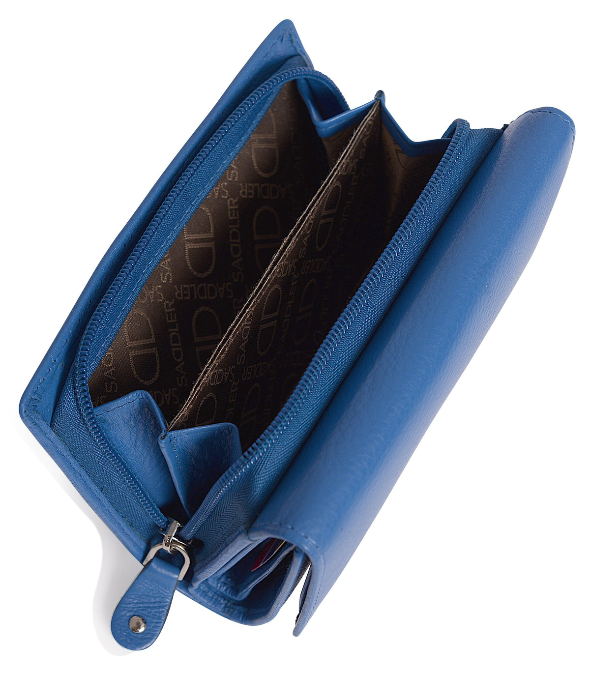 Compact Trifold Leather Purse "Eleanor" – Handmade by Saddler | RFID Protected &amp; Gift Boxed | 10 Card Slots &amp; Rear Zip Coin Pocket