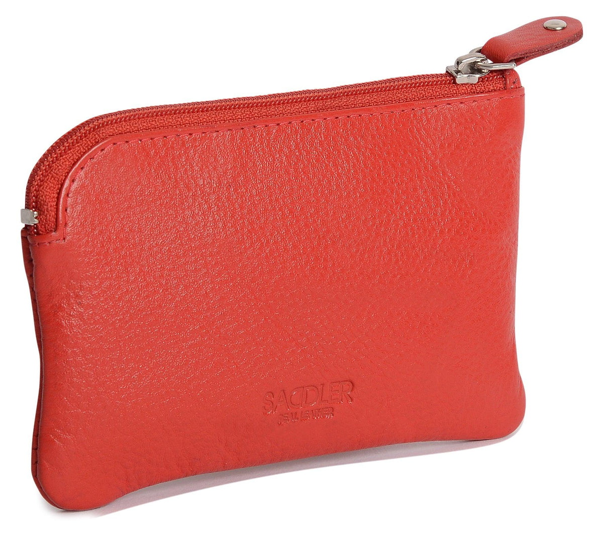 Compact Leather Coin &amp; Card Purse "Ellie" – Handmade by Saddler | RFID Protected &amp; Gift Boxed | With Front Zip Pocket &amp; Key Holder