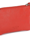 Compact Leather Coin & Card Purse "Ellie" – Handmade by Saddler | RFID Protected & Gift Boxed | With Front Zip Pocket & Key Holder