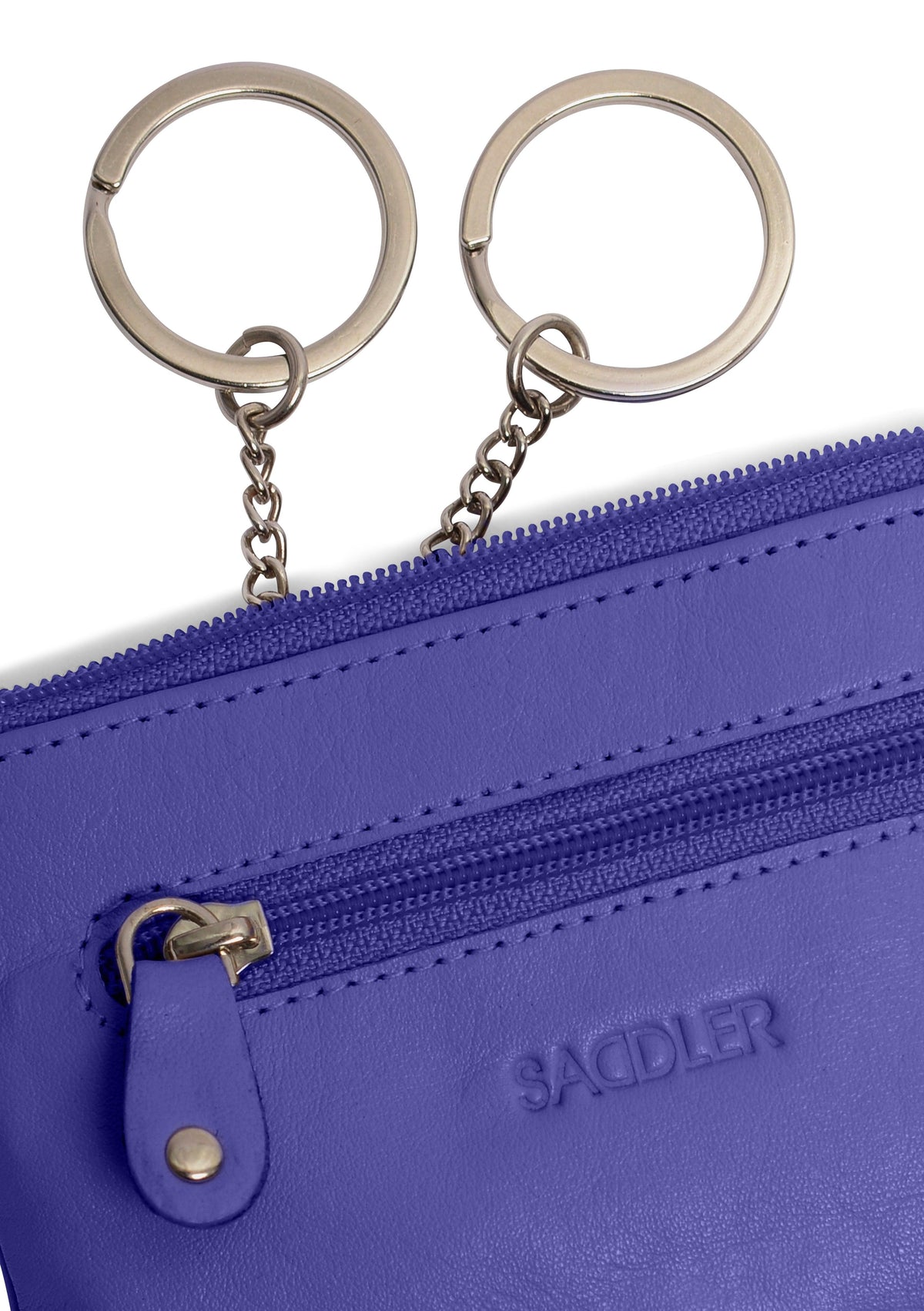 Compact Leather Coin &amp; Card Purse "Ellie" – Handmade by Saddler | RFID Protected &amp; Gift Boxed | With Front Zip Pocket &amp; Key Holder