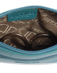 Compact Leather Coin & Card Purse "Ellie" – Handmade by Saddler | RFID Protected & Gift Boxed | With Front Zip Pocket & Key Holder