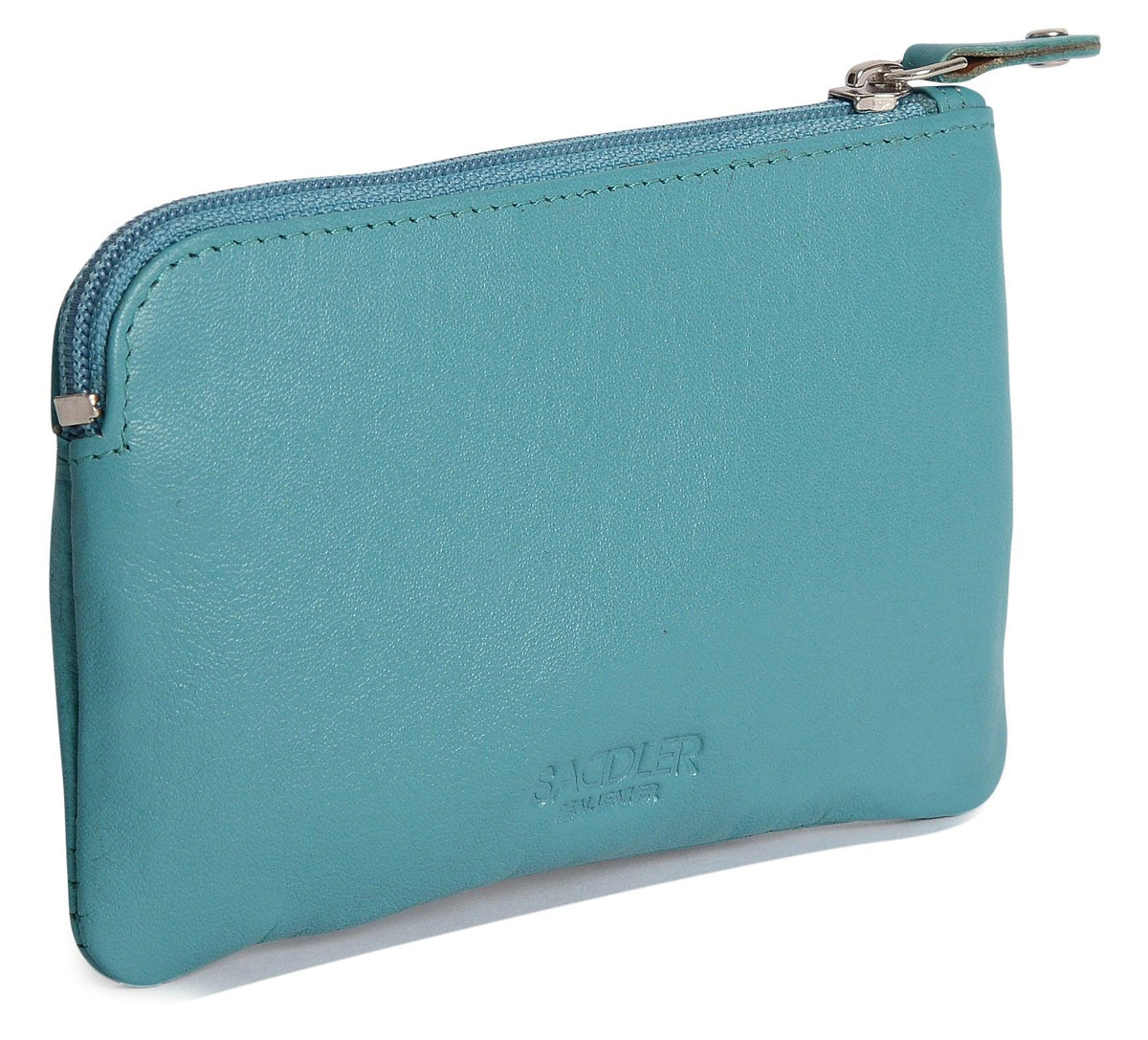 Compact Leather Coin &amp; Card Purse "Ellie" – Handmade by Saddler | RFID Protected &amp; Gift Boxed | With Front Zip Pocket &amp; Key Holder
