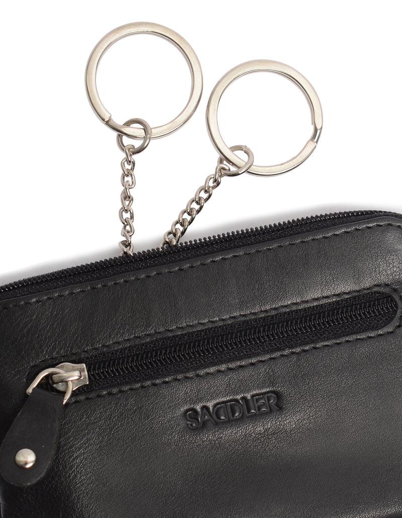Compact Leather Coin &amp; Card Purse "Ellie" – Handmade by Saddler | RFID Protected &amp; Gift Boxed | With Front Zip Pocket &amp; Key Holder