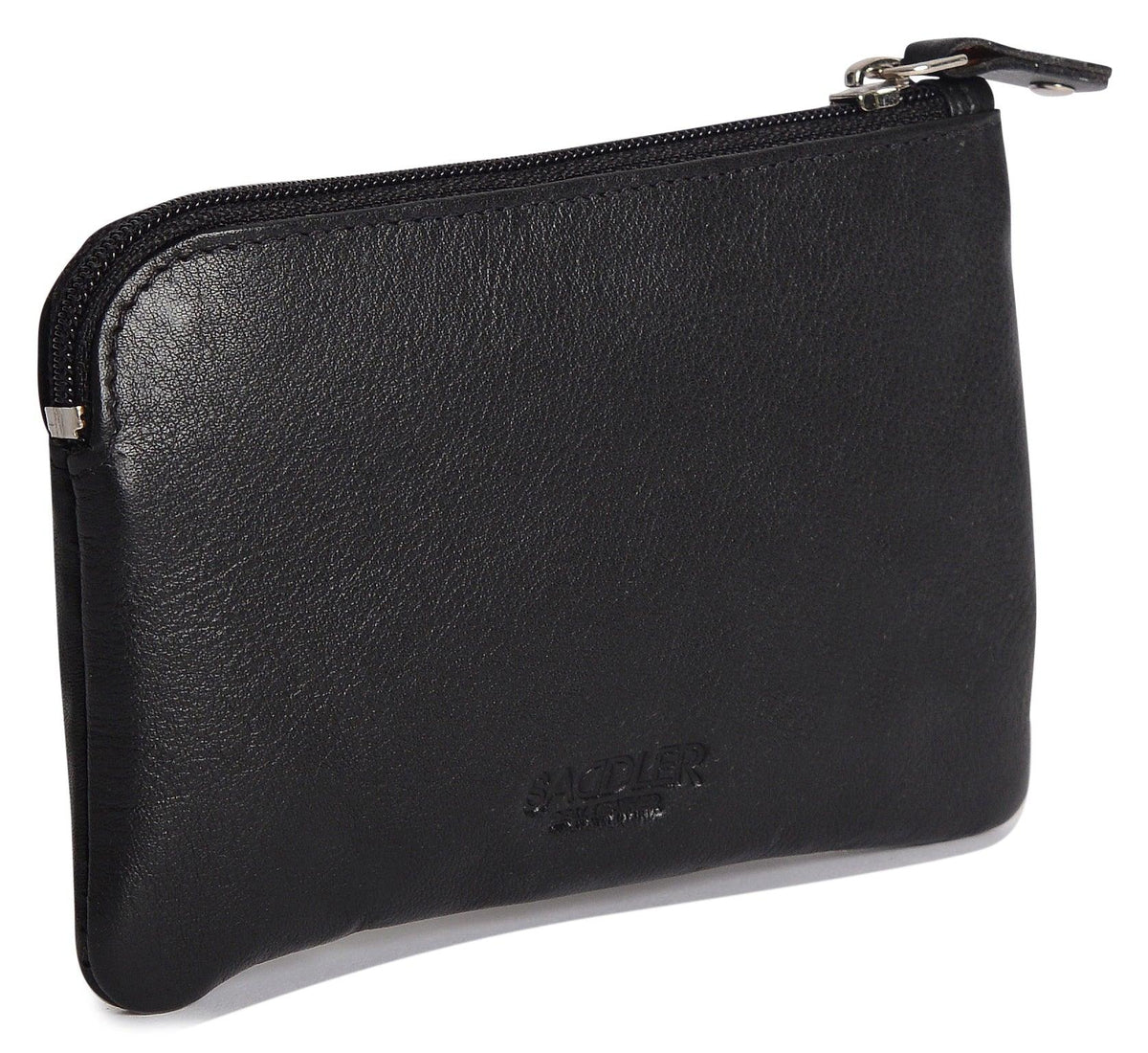 Compact Leather Coin &amp; Card Purse "Ellie" – Handmade by Saddler | RFID Protected &amp; Gift Boxed | With Front Zip Pocket &amp; Key Holder