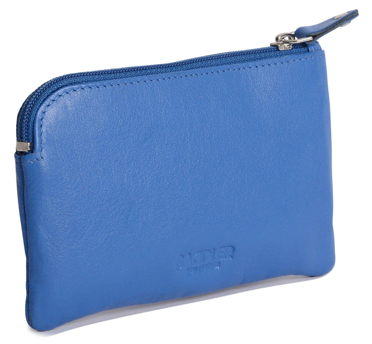 Compact Leather Coin &amp; Card Purse "Ellie" – Handmade by Saddler | RFID Protected &amp; Gift Boxed | With Front Zip Pocket &amp; Key Holder