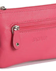 Compact Leather Coin & Card Purse "Ellie" – Handmade by Saddler | RFID Protected & Gift Boxed | With Front Zip Pocket & Key Holder