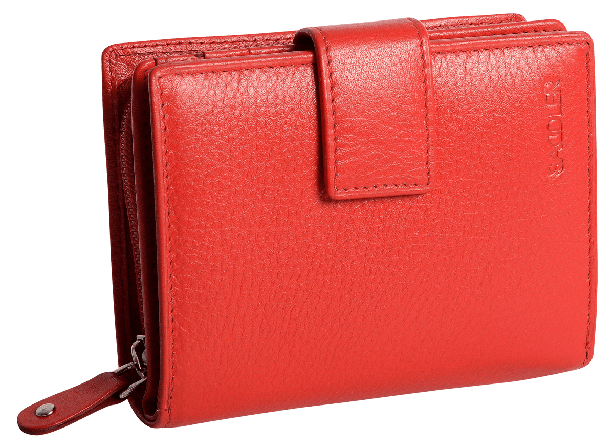 SADDLER EMILY Handmade Leather Mid-Size Wallet – RFID Protected | 10 Card Slots, Secure Tab Closure & Zipped Coin Pocket | Gift Boxed