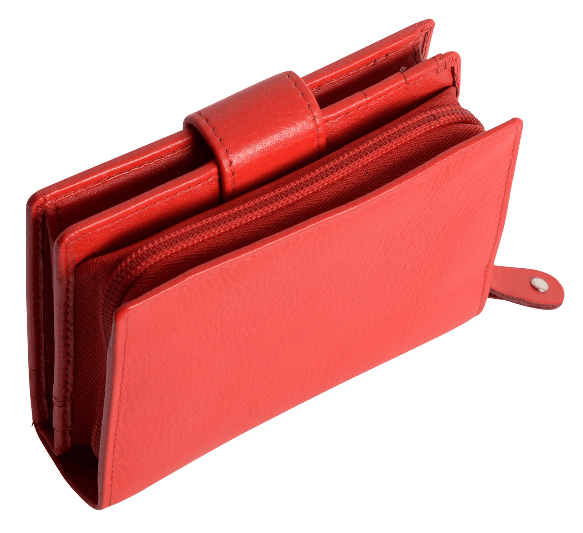 SADDLER EMILY Handmade Leather Mid-Size Wallet – RFID Protected | 10 Card Slots, Secure Tab Closure &amp; Zipped Coin Pocket | Gift Boxed