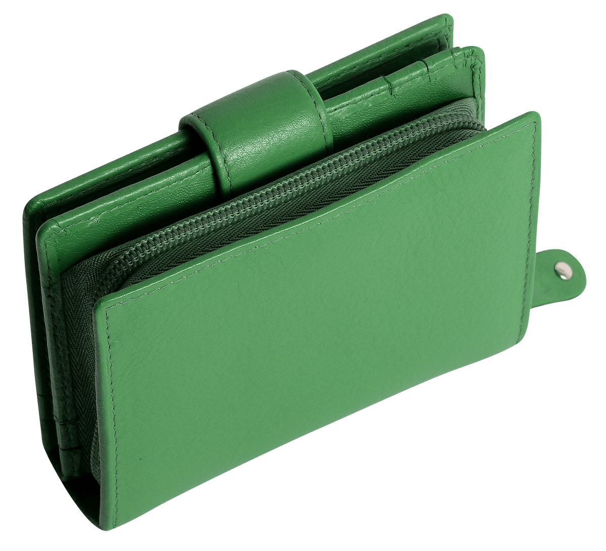 SADDLER EMILY Handmade Leather Mid-Size Wallet – RFID Protected | 10 Card Slots, Secure Tab Closure &amp; Zipped Coin Pocket | Gift Boxed