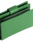 SADDLER EMILY Handmade Leather Mid-Size Wallet – RFID Protected | 10 Card Slots, Secure Tab Closure & Zipped Coin Pocket | Gift Boxed