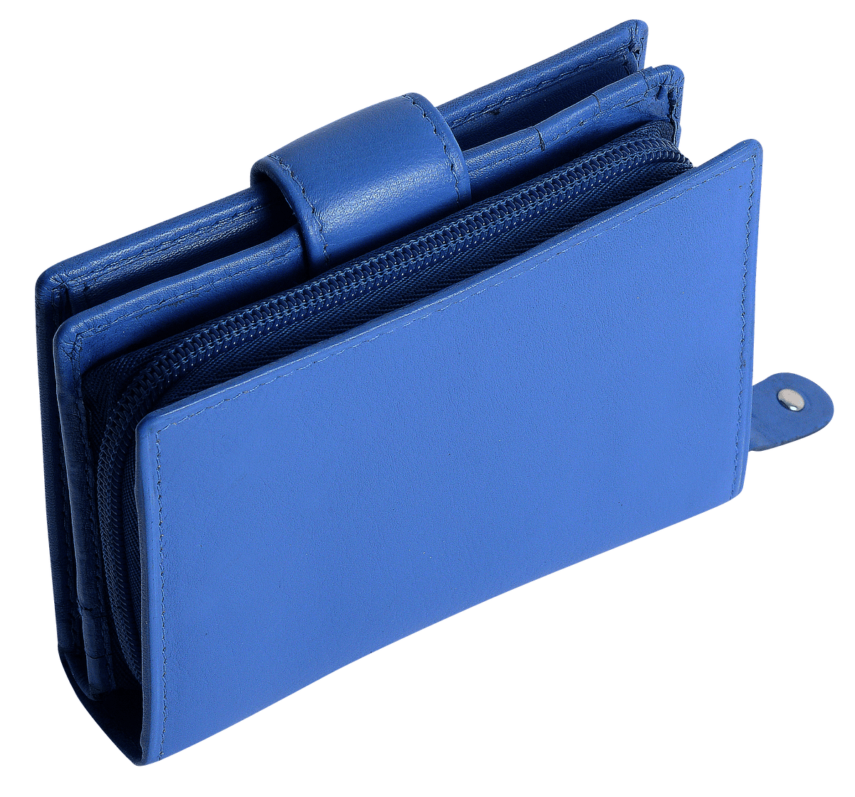 SADDLER EMILY Handmade Leather Mid-Size Wallet – RFID Protected | 10 Card Slots, Secure Tab Closure &amp; Zipped Coin Pocket | Gift Boxed