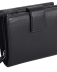 SADDLER EMILY Handmade Leather Mid-Size Wallet – RFID Protected | 10 Card Slots, Secure Tab Closure & Zipped Coin Pocket | Gift Boxed