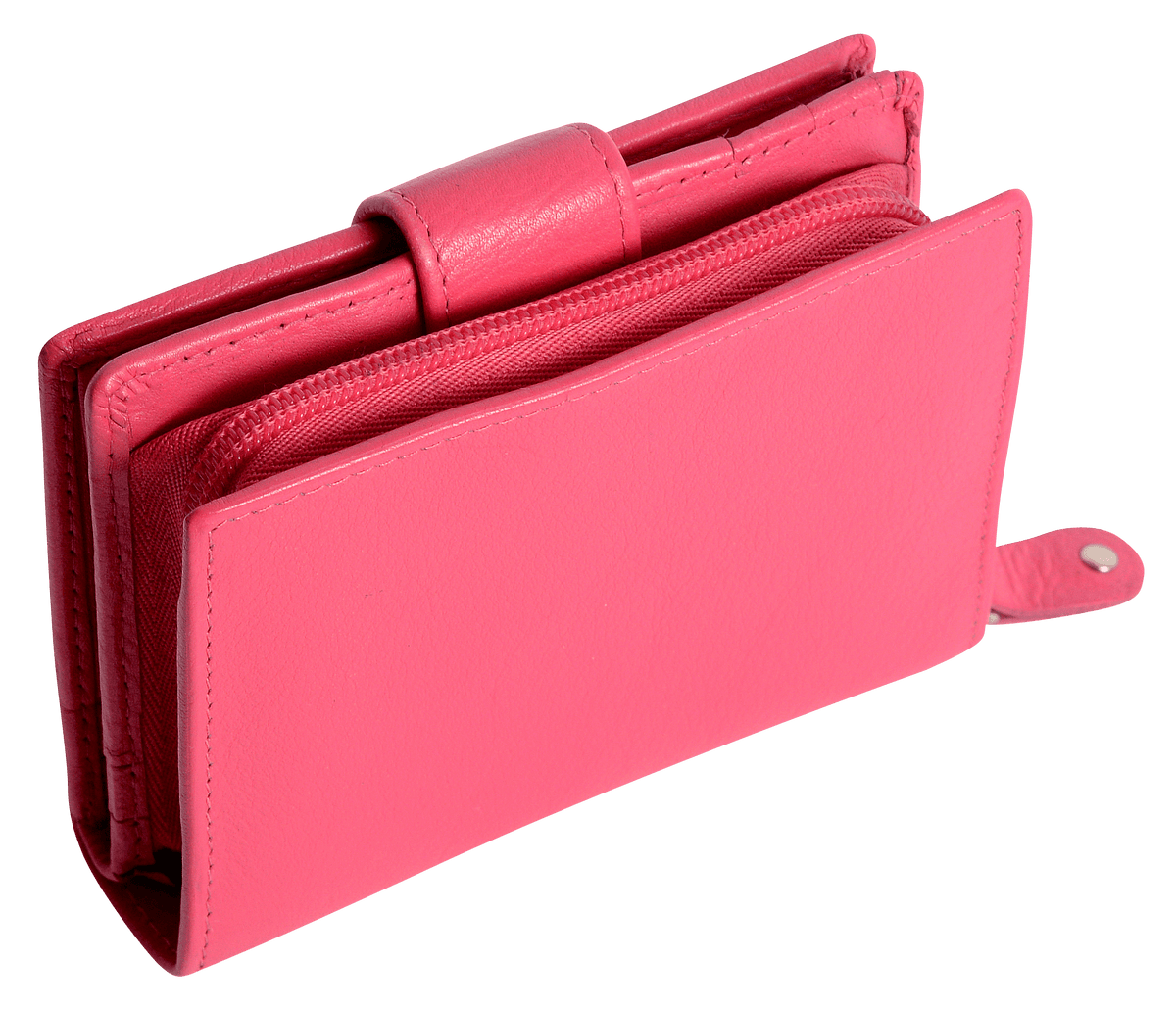 SADDLER EMILY Handmade Leather Mid-Size Wallet – RFID Protected | 10 Card Slots, Secure Tab Closure &amp; Zipped Coin Pocket | Gift Boxed