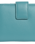 SADDLER EMILY Handmade Leather Mid-Size Wallet – RFID Protected | 10 Card Slots, Secure Tab Closure & Zipped Coin Pocket | Gift Boxed