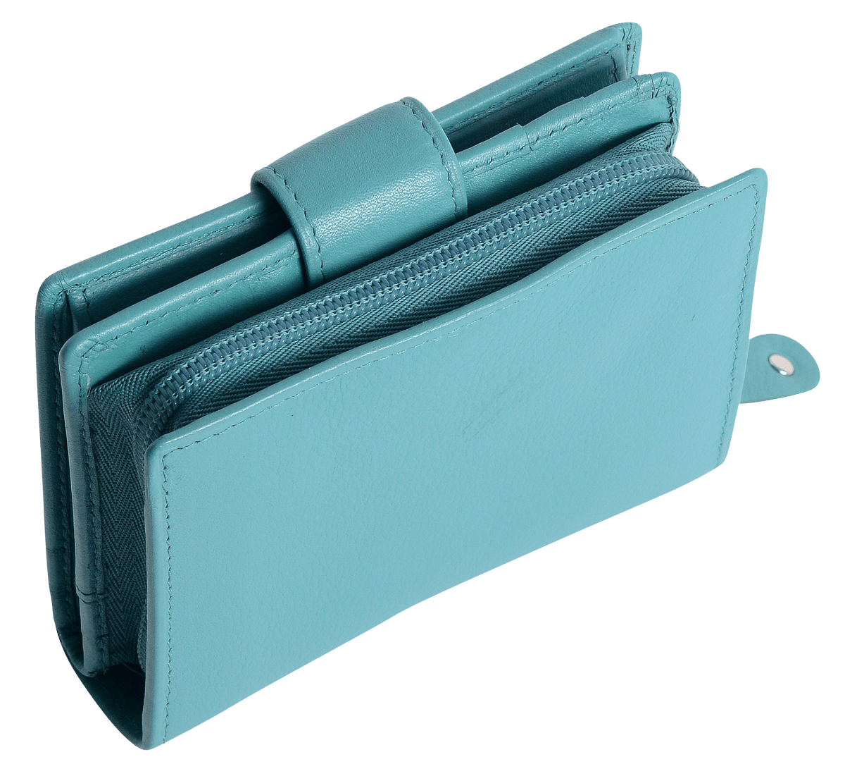 SADDLER EMILY Handmade Leather Mid-Size Wallet – RFID Protected | 10 Card Slots, Secure Tab Closure &amp; Zipped Coin Pocket | Gift Boxed