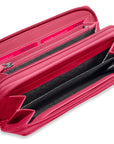 SADDLER GABRIELLA Leather Double Zip Around Purse - 8 Card Slots, Phone Pocket, and Coin Purse - RFID Protected