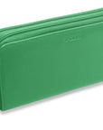SADDLER GABRIELLA Leather Double Zip Around Purse - 8 Card Slots, Phone Pocket, and Coin Purse - RFID Protected