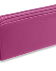 SADDLER GABRIELLA Leather Double Zip Around Purse - 8 Card Slots, Phone Pocket, and Coin Purse - RFID Protected