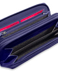 SADDLER GABRIELLA Leather Double Zip Around Purse - 8 Card Slots, Phone Pocket, and Coin Purse - RFID Protected