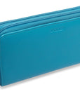 SADDLER GABRIELLA Leather Double Zip Around Purse - 8 Card Slots, Phone Pocket, and Coin Purse - RFID Protected