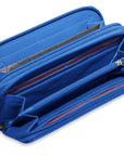 SADDLER GABRIELLA Leather Double Zip Around Purse - 8 Card Slots, Phone Pocket, and Coin Purse - RFID Protected
