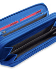 SADDLER GABRIELLA Leather Double Zip Around Purse - 8 Card Slots, Phone Pocket, and Coin Purse - RFID Protected