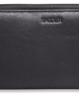 SADDLER GABRIELLA Leather Double Zip Around Purse - 8 Card Slots, Phone Pocket, and Coin Purse - RFID Protected