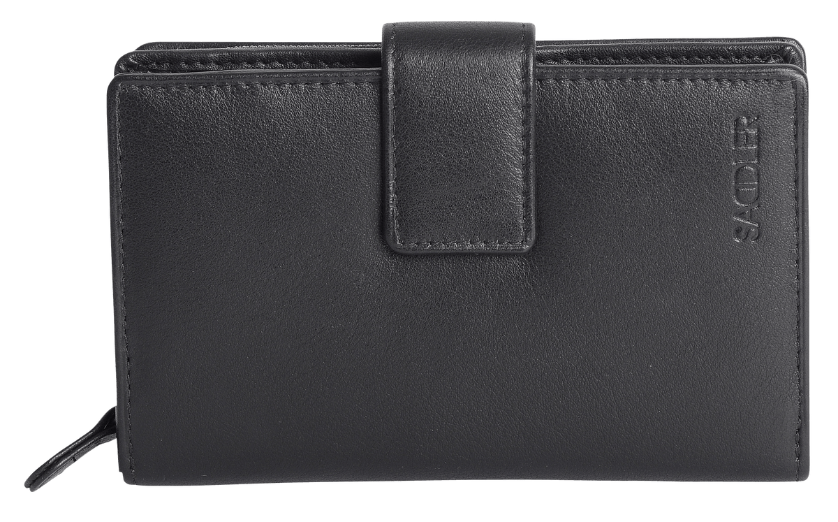 SADDLER GEORGIE Leather Double-Sided Purse - 13 Card Slots, Generous Space for Notes and Coins - RFID Protected