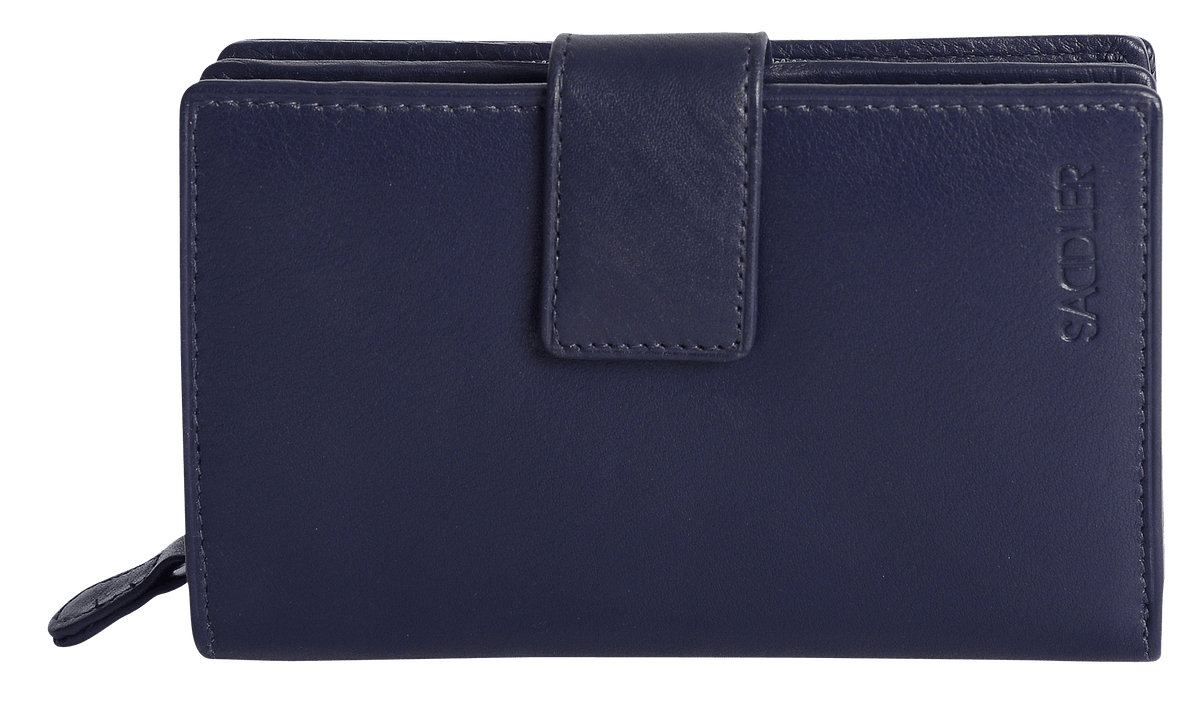 SADDLER GEORGIE Leather Double-Sided Purse - 13 Card Slots, Generous Space for Notes and Coins - RFID Protected