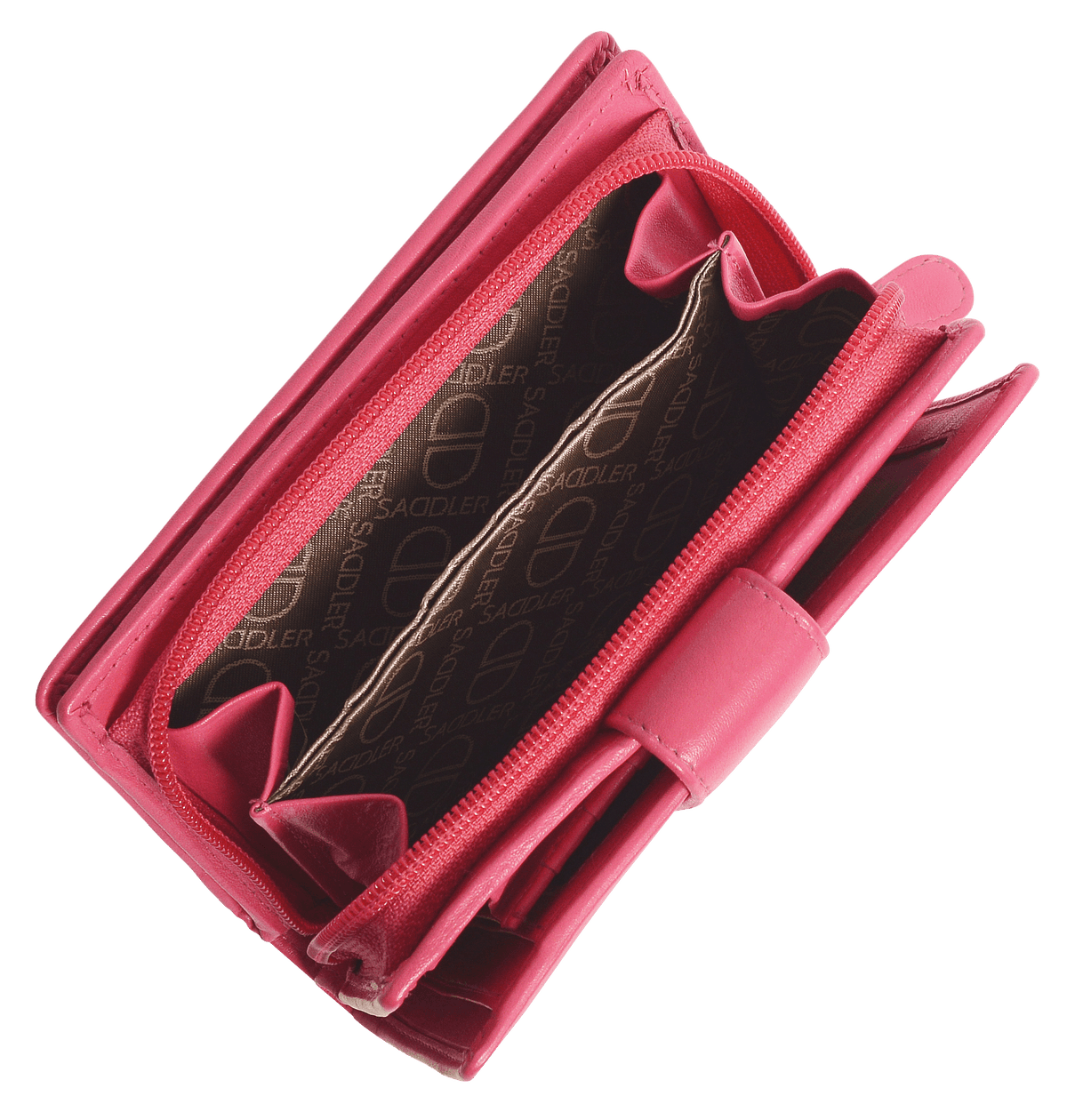 SADDLER GEORGIE Leather Double-Sided Purse - 13 Card Slots, Generous Space for Notes and Coins - RFID Protected