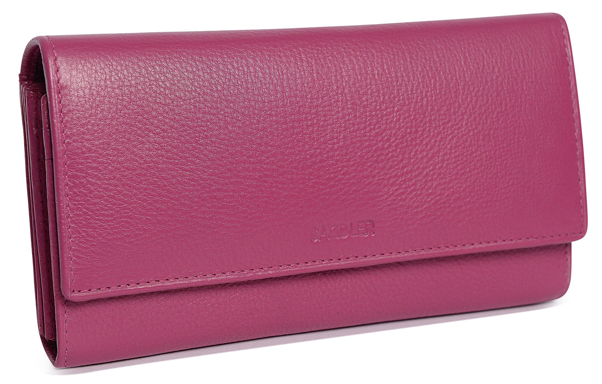 Large Leather Multi-Section Purse "Grace" – Handmade by Saddler | RFID Protected &amp; Gift Boxed