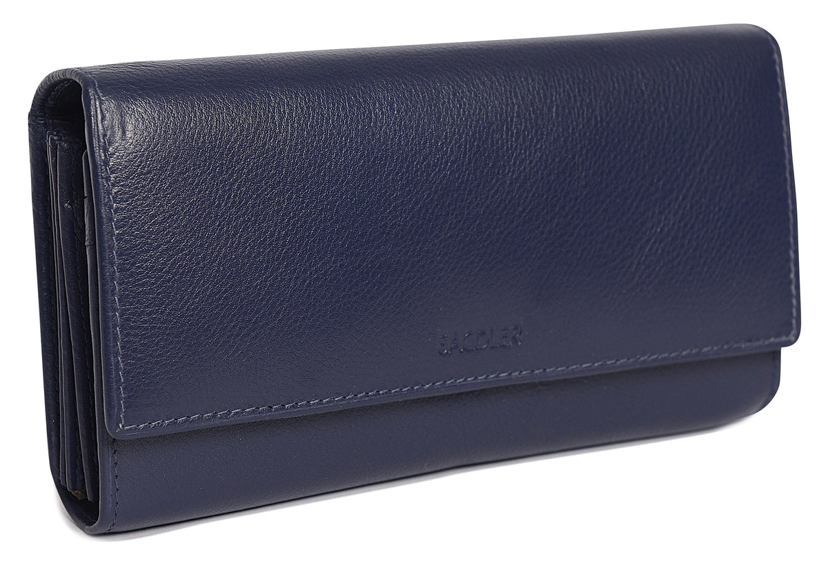 Large Leather Multi-Section Purse "Grace" – Handmade by Saddler | RFID Protected &amp; Gift Boxed