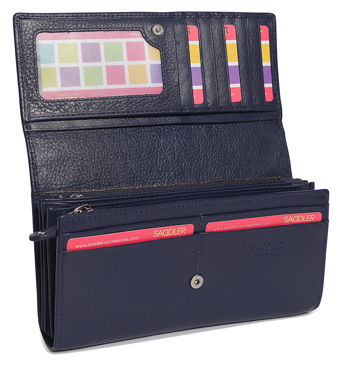 Large Leather Multi-Section Purse "Grace" – Handmade by Saddler | RFID Protected &amp; Gift Boxed
