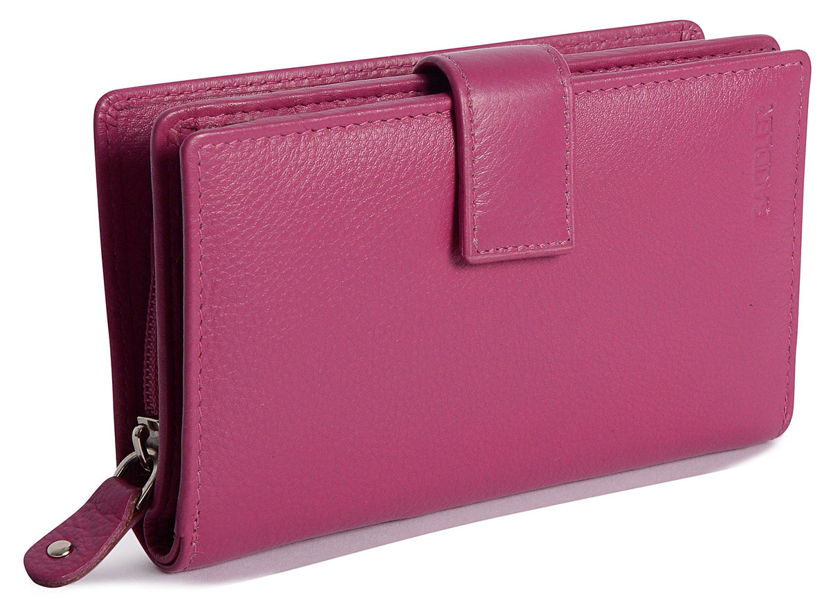 Mid-Size Leather Purse Wallet  "Holly" – Handmade by Saddler | RFID Protected &amp; Gift Boxed