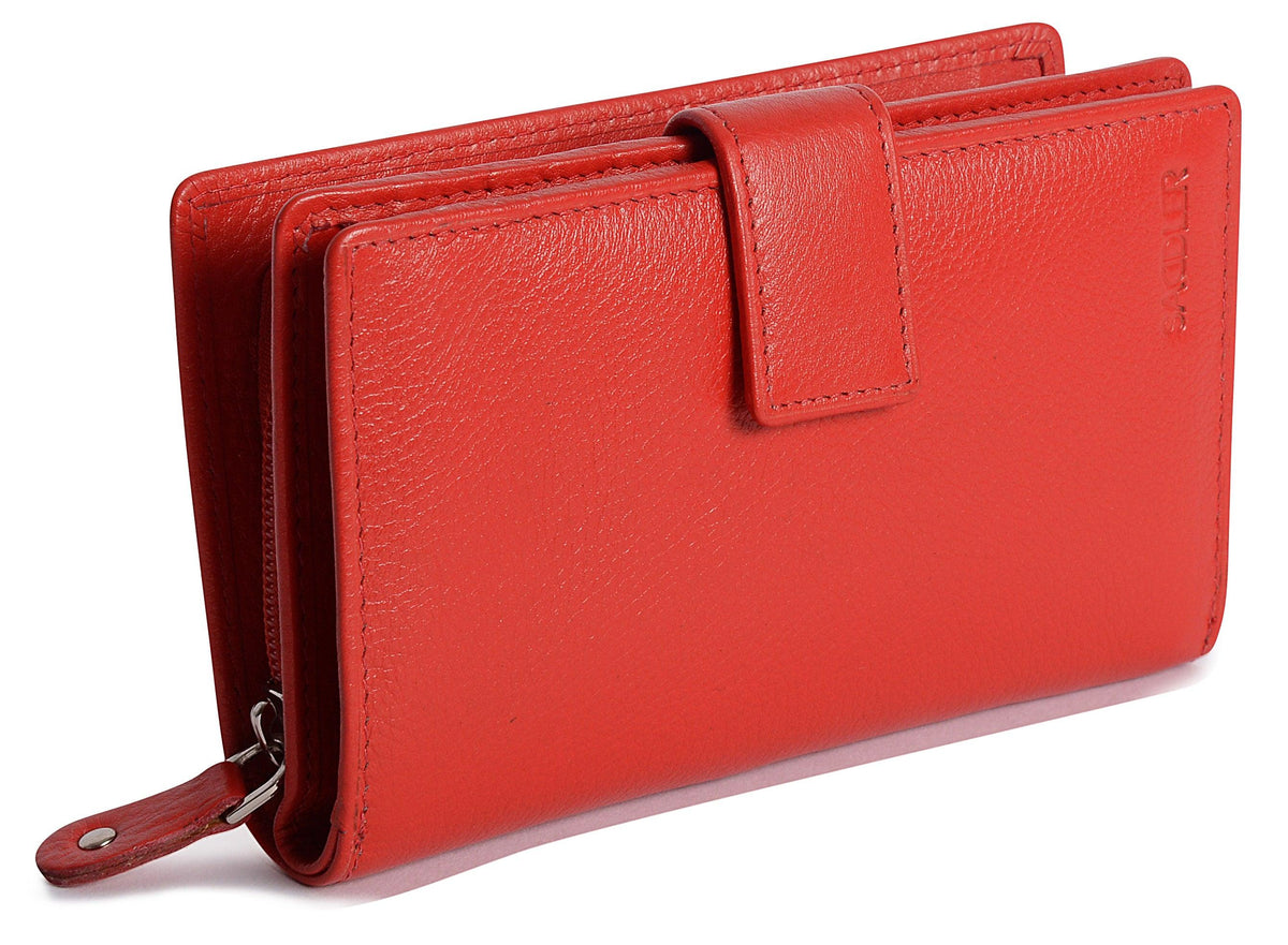 Mid-Size Leather Purse Wallet  "Holly" – Handmade by Saddler | RFID Protected &amp; Gift Boxed