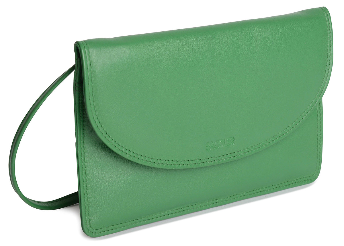 SADDLER ISABELLE Leather Slimline Crossbody Bag - Adjustable Strap, Multiple Pockets, Magnetic Closure - RFID Protected