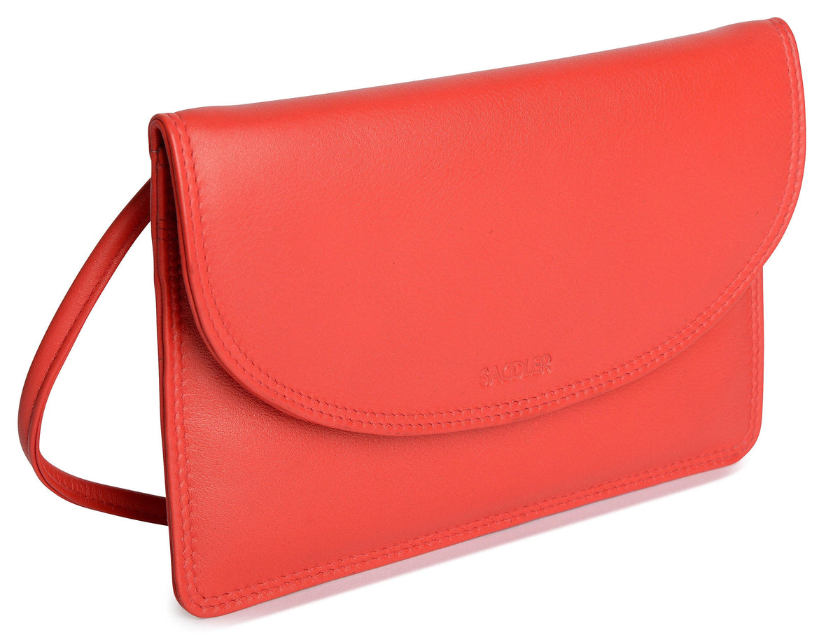 SADDLER ISABELLE Leather Slimline Crossbody Bag - Adjustable Strap, Multiple Pockets, Magnetic Closure - RFID Protected
