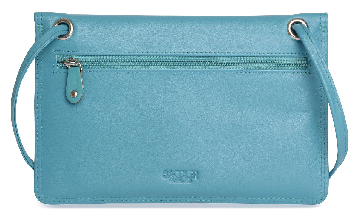 SADDLER ISABELLE Leather Slimline Crossbody Bag - Adjustable Strap, Multiple Pockets, Magnetic Closure - RFID Protected