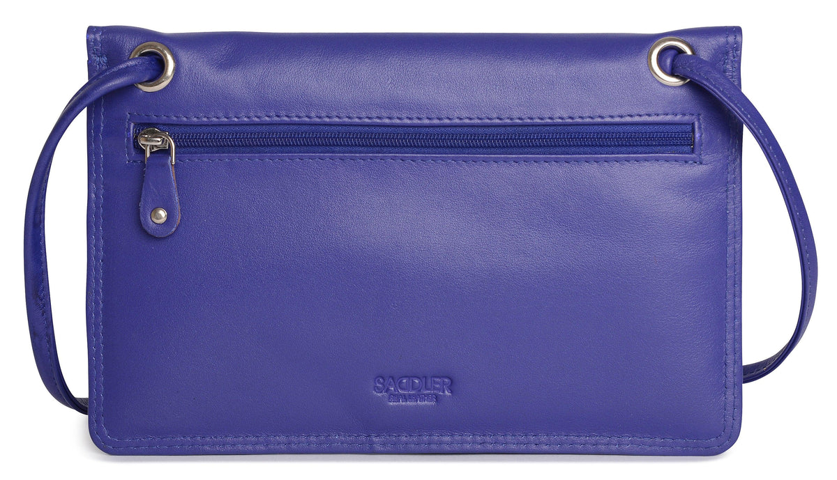 SADDLER ISABELLE Leather Slimline Crossbody Bag - Adjustable Strap, Multiple Pockets, Magnetic Closure - RFID Protected