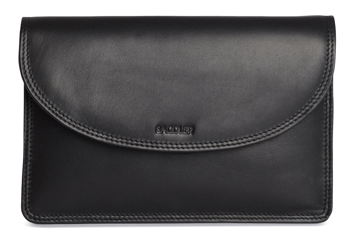 SADDLER ISABELLE Leather Slimline Crossbody Bag - Adjustable Strap, Multiple Pockets, Magnetic Closure - RFID Protected