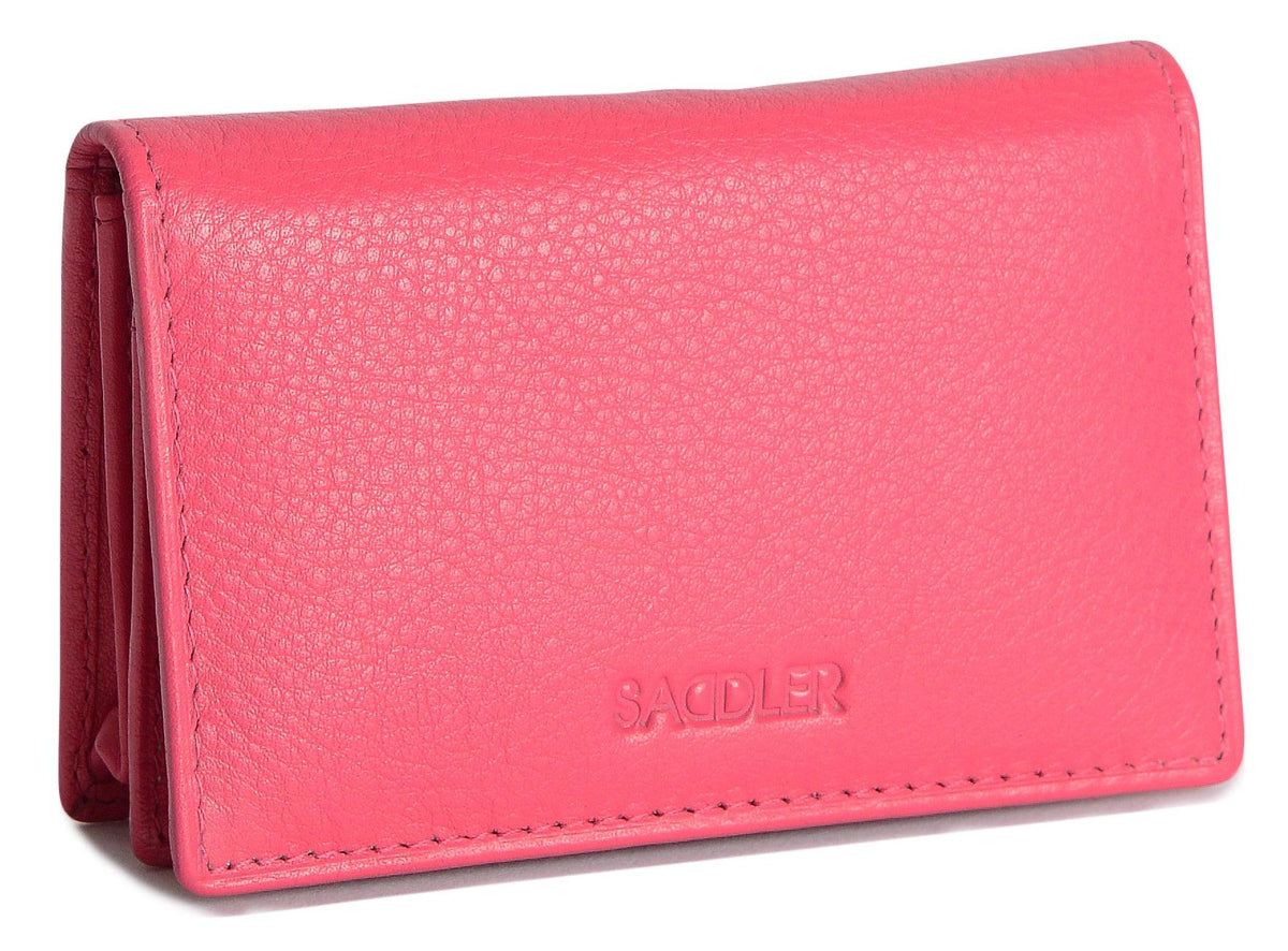 SADDLER JESSICA Leather Credit Card Holder with RFID Protection - 2 Sections and ID Window
