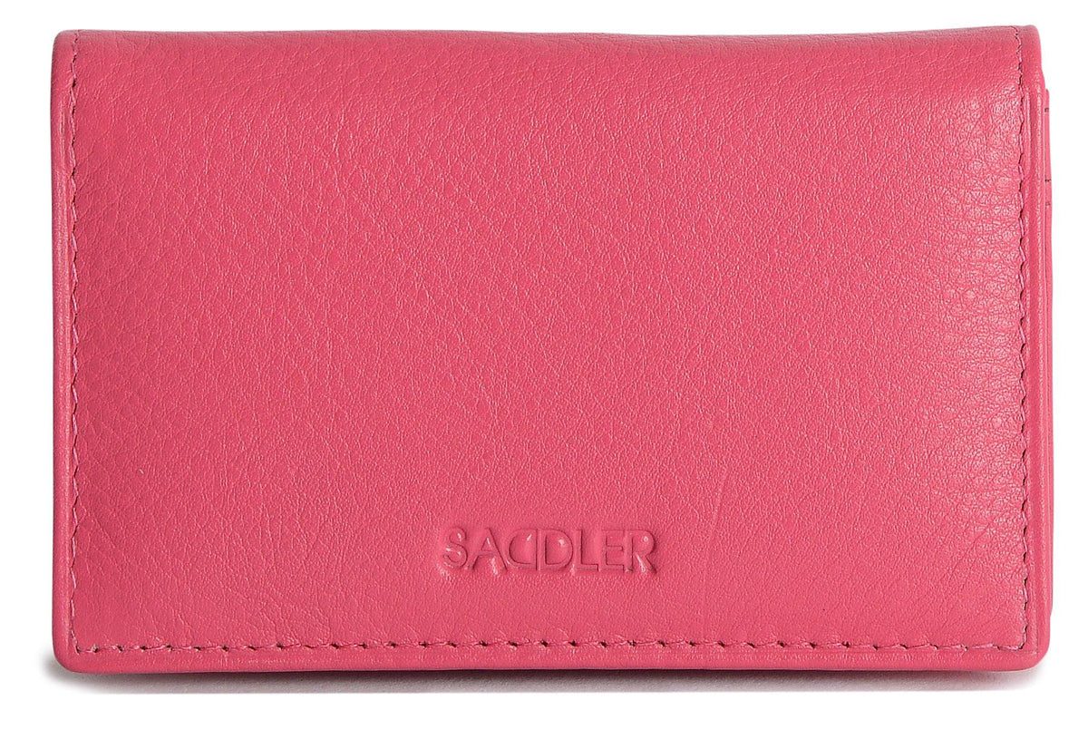 SADDLER JESSICA Leather Credit Card Holder with RFID Protection - 2 Sections and ID Window