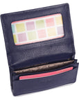 SADDLER JESSICA Leather Credit Card Holder with RFID Protection - 2 Sections and ID Window