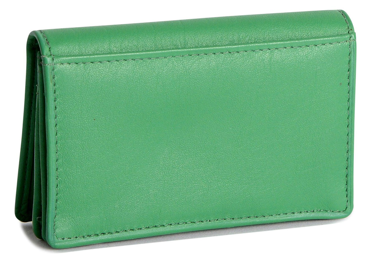 SADDLER JESSICA Leather Credit Card Holder with RFID Protection - 2 Sections and ID Window